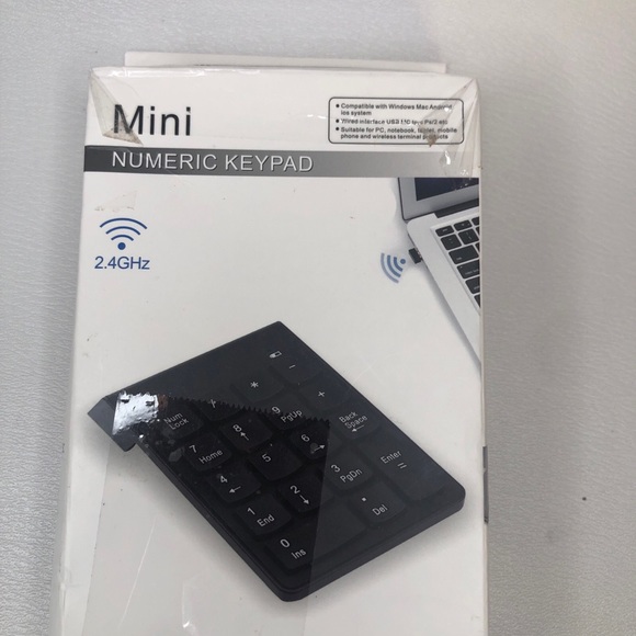 Mini Numeric Keypad 2.4Ghz Windows, Android, Inalámbrico New Black - Picture 3 of 6